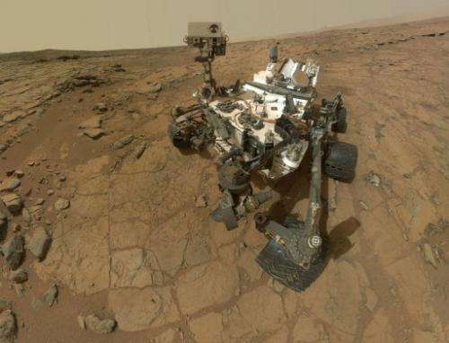A self-portrait of NASA's Mars rover Curiosity on February 7, 2013