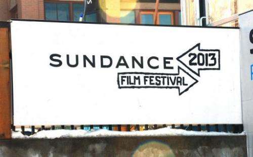 A sign is seen at the 2013 Sundance Film Festival on January 16, 2013 in Park City, Utah