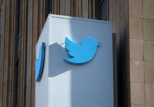 A sign outside Twitter's headquarters on October 25, 2013 in San Francisco