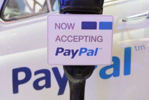 A sign promoting payment service PayPal at LeWeb Paris 2012 in Saint-Denis, near Paris on December 5, 2012
