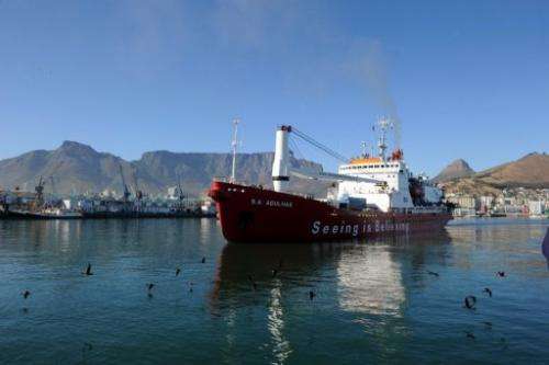A South African ice-strengthened polar research/supply vessel leaves Cape Town on January 7, 2013