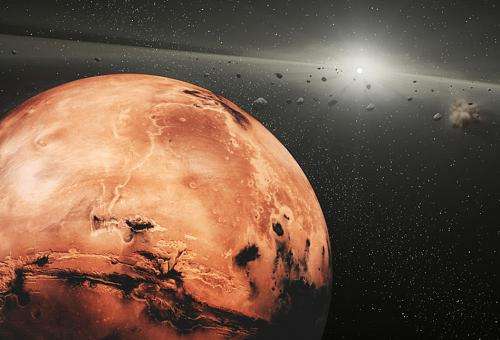 Asteroids' close encounters with Mars