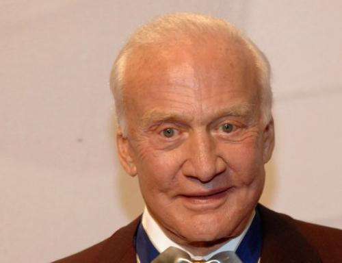 Astronaut Buzz Aldrin is pictured on April 13, 2013 in Las Vegas, Nevada