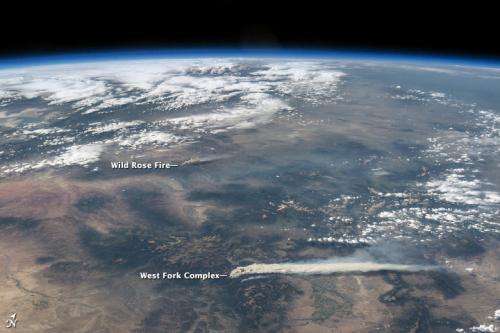 Astronaut view of Colorado fires