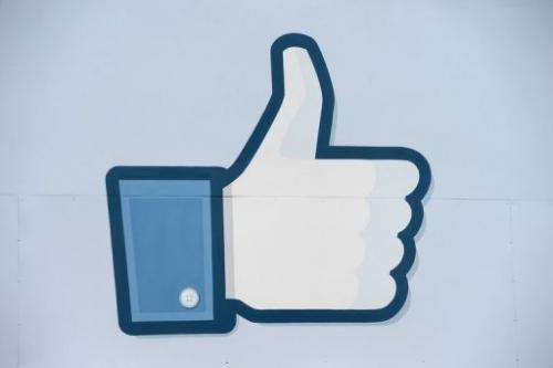 A thumbs up or "Like" icon at the Facebook main campus in Menlo Park, California, May 15, 2012