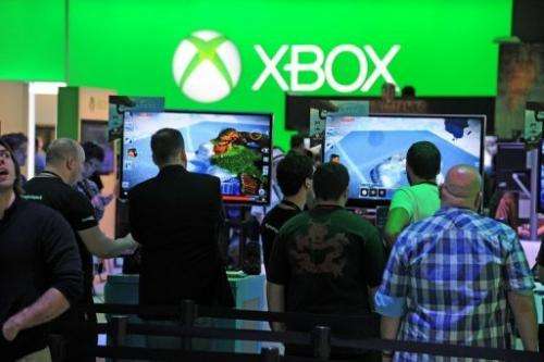 Attendees play Project Spark for Xbox One during the E3 Electronic Entertainment Expo in Los Angeles, on June 13, 2013