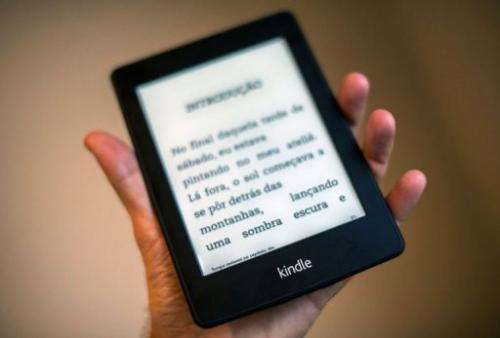 A view of a Kindle reader in Sao Paulo, Brazil on March 15, 2013