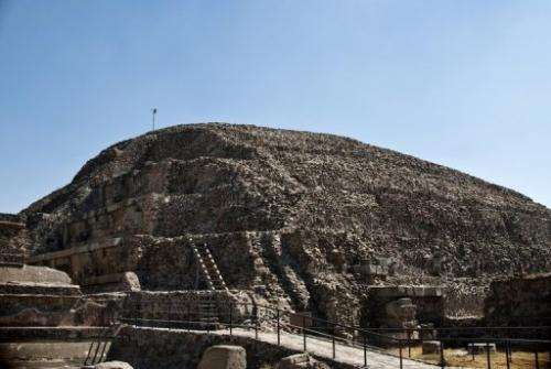 A view of the temple of the Feathered Serpent at the archaeological site of Teotihuacan, March 24, 2011