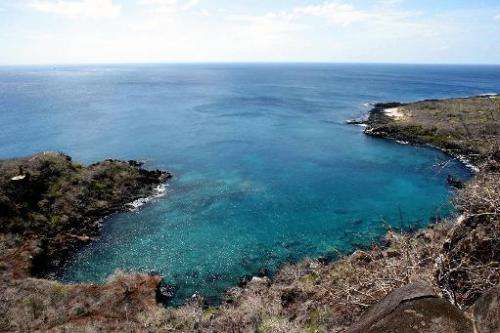 A view of Tijeretas Bay on San Cristobal Island in the Galapagos archipelago, Ecuador, taken on May 23, 2006