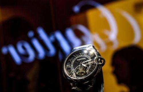 A watch by Cartier, is displayed at the  Salon International de la Haute Horlogerie (SIHH), January 21, 2013 in Geneva