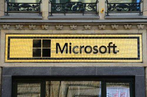 A window of the &quot;Microsoft Berlin&quot; venue on November 5, 2013 in Berlin