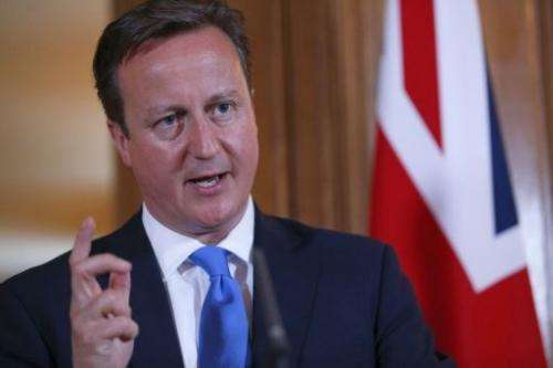 Britain's Prime Minister David Cameron speaks in London on July 17, 2013