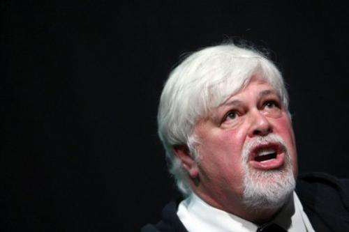 Canadian animal rights activist Paul Watson at a press conference in Germany on June 13, 2012