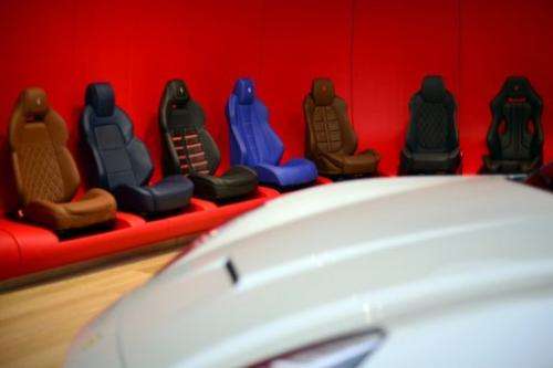 Car seats are displayed in the 'tailor-made' department on December 5, 2012 in Italy