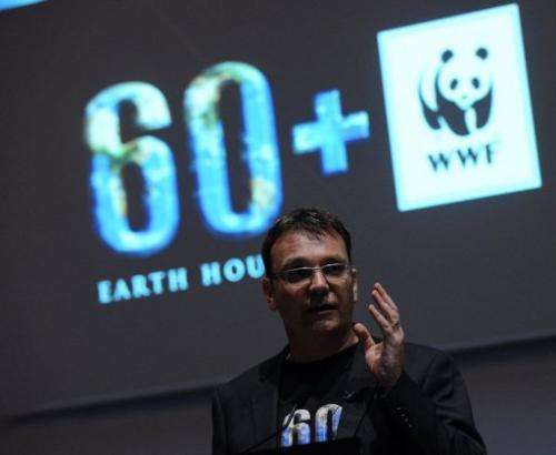Earth Hour's CEO and co-founder Andy Ridley speaks at a press conference in Singapore on February 27, 2013