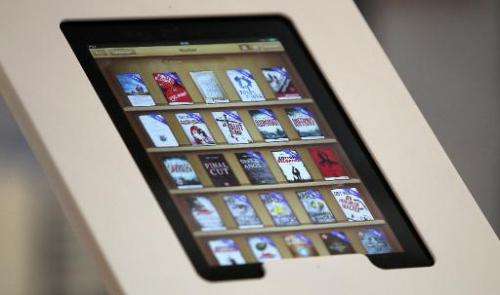 E-Books are seen on an ipad at the Frankfurt Book Fair 2013 on October 9, 2013 in Frankfurt am Main, Germany