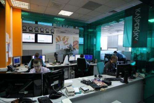 Employees of anti-virus program developer Kaspersky Lab at the firm's offices in Moscow on March 10, 2011