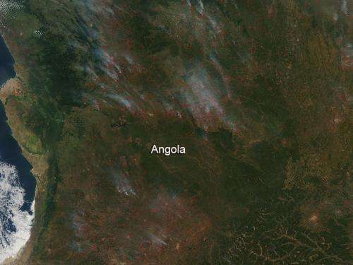 Farmland fires in Angola