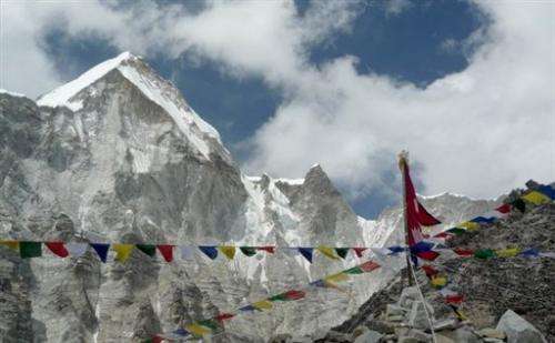 File photo of Everest Base Camp and the summit of the world's highest mountain in Nepal
