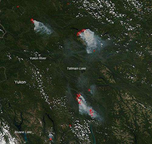 Fires in the Canadian Yukon province