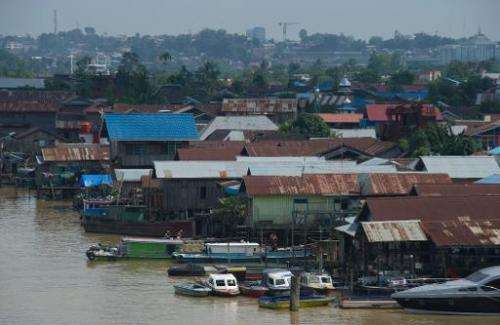 Floating houses on the Mahakam river in Samarinda's city of coal mining, in East Kalimantan, pictured November 10, 2013