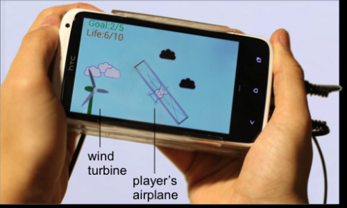 Force-feedback for smartphones tilts game-playing field (w/ video)
