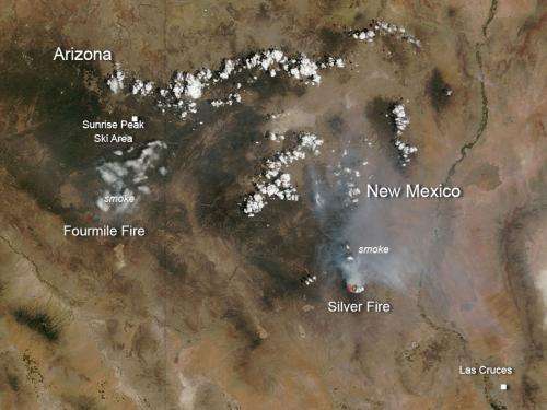 Fourmile and Silver Fires in Arizona and New Mexico