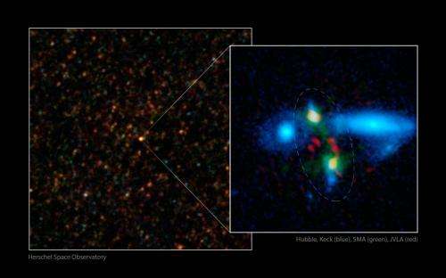 Fragile mega-galaxy is missing link in history of cosmos