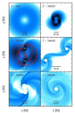 From one collapsing star, two black holes form and fuse