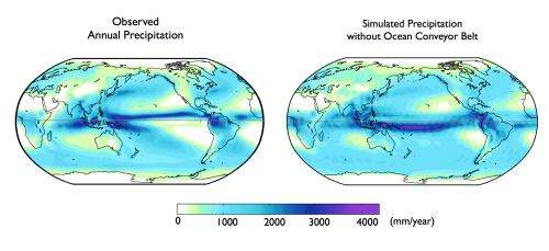 Global ocean currents explain why Northern Hemisphere is the soggier one