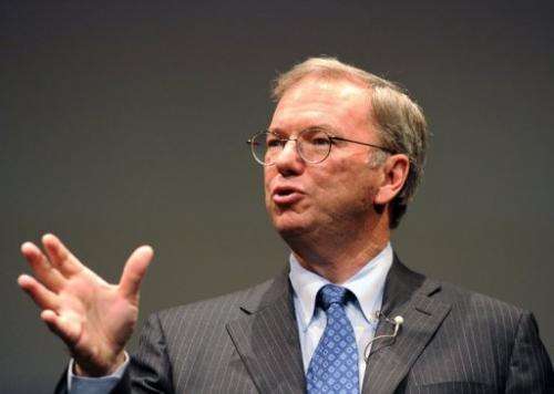 Google's Chairman Eric Schmidt, pictured September 25, 2012, plans to sell 3.2 million "A" shares