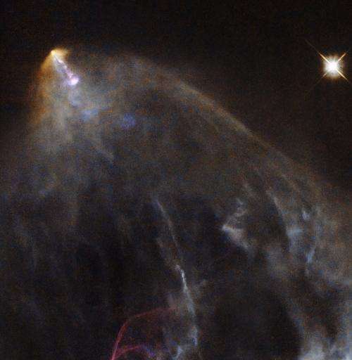 Hubble sees a glowing jet from a young star