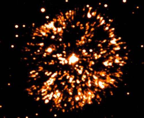 The 3D fireworks of a star