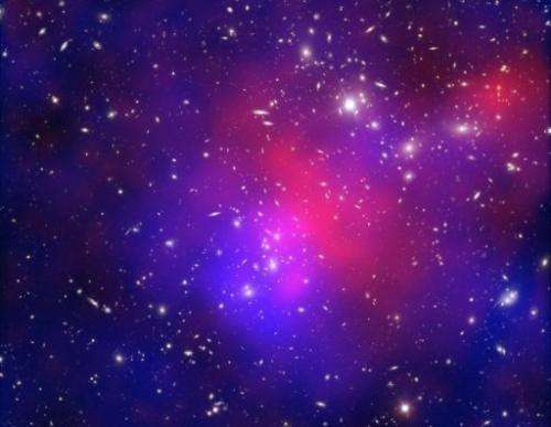 Image released on June 22, 2011 shows light exposures of galaxy cluster Abell 2744 taken by the Hubble Space Telescope