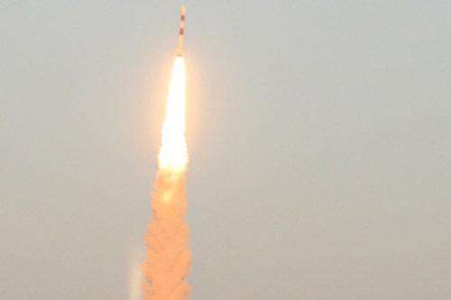 India's PSLV-C20 satellite launch vehicle lifts off from the launchpad at Sriharikora on February 25, 2013