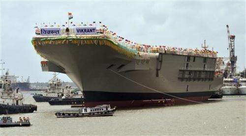 India unveils home-built aircraft carrier