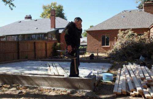 John Holzhauer renovates a home on October 19, 2011 in Denver, Colorado