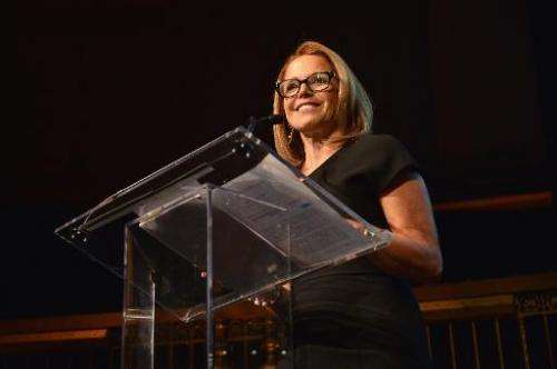Journalist Katie Couric speaks at a gala in New York on October 23, 2013