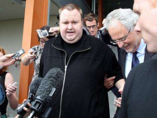 Megaupload boss Kim Dotcom, pictured in Auckland, on February 22, 2012