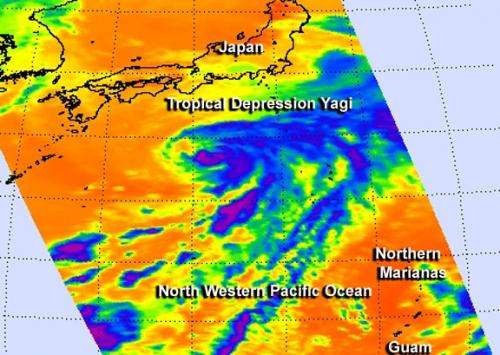 NASA finds Tropical Depression Yagi's strongest side, now waning