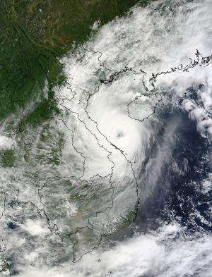 NASA image sees eye in deadly Typhoon Wutip on landfall approach