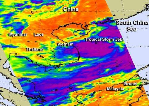 NASA looks at Tropical Storm Jebi in South China Sea