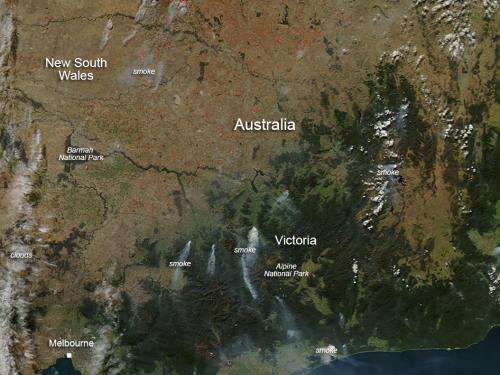 NASA sees controlled fires in Southern Australia