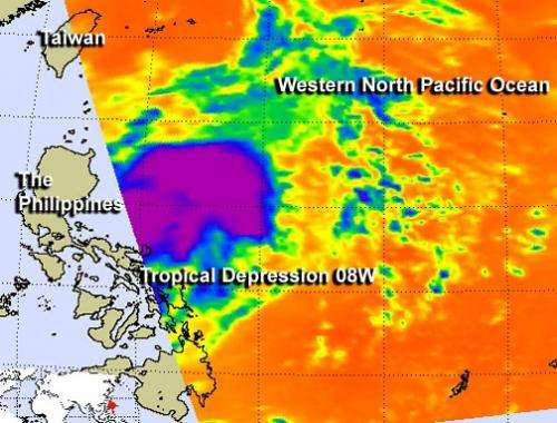 NASA sees newborn Tropical Depression 08W in infrared