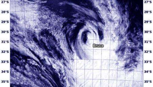 NASA sees the last of Cyclone Bruce in Southern Indian Ocean