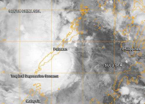 NASA sees Tropical Depression Sonamu form near Philippines