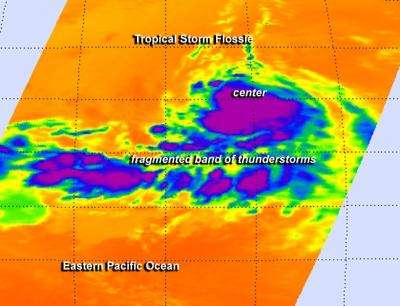 NASA's infrared data shows Tropical Storm Flossie's strength