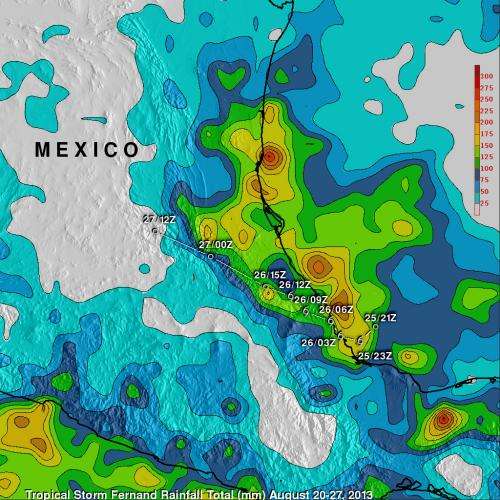 NASA tallies Tropical Storm Fernand's massive rainfall from space