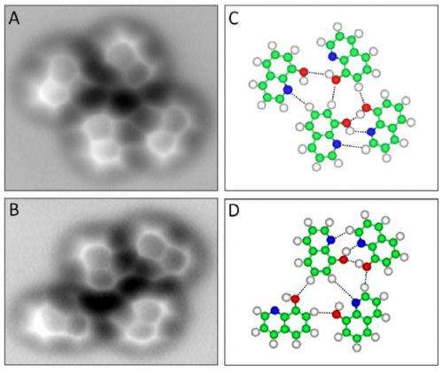 Researchers create image of weak hydrogen bond using AFM