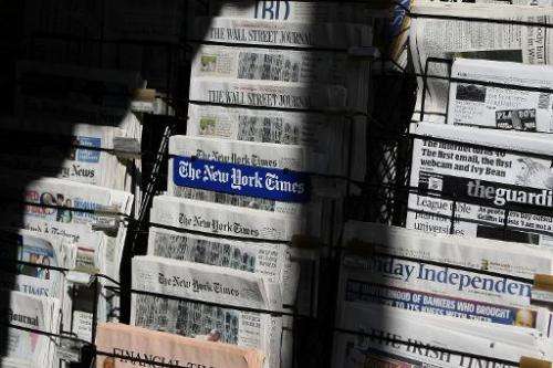 Newspapers are displayed at a newsstand October 26, 2009 in San Francisco, California